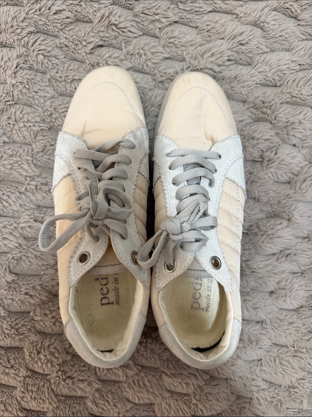 Pedro Garcia Beige & Light Casual Lace-Up Sneakers